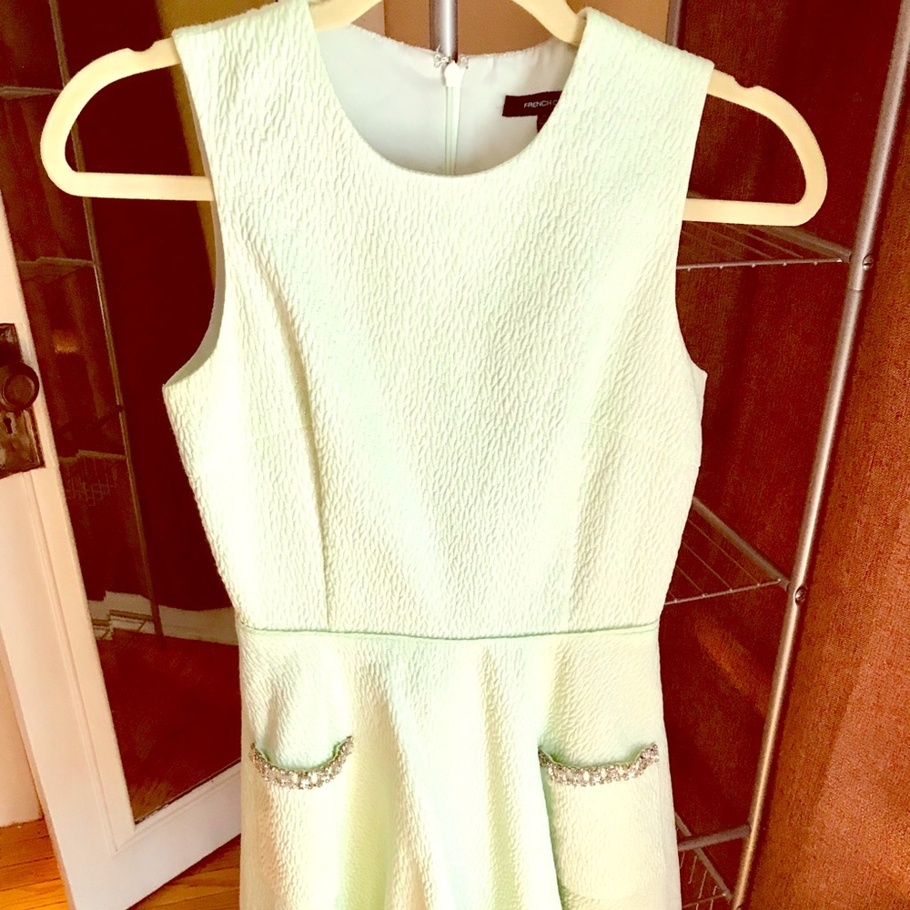 French connection green shimmery dress